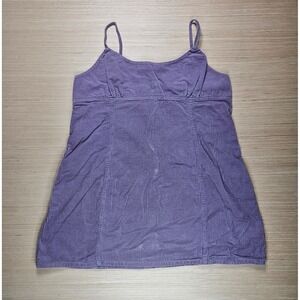 Y2K Corduroy Babydoll Empire Waist Jumper Dress Size XXL Purple Cottagecore